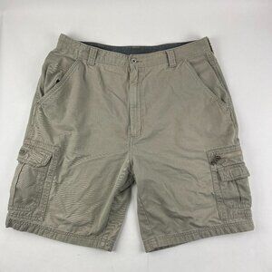 Wrangler Cargo Shorts Mens Khaki Pockets Flat Front